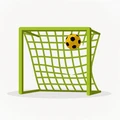 Fu&szlig;balltor mit Ball als Icon f&uuml;r Sportwetten bei Golazzo
