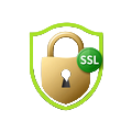 Goldenes Schloss-Schild mit SSL-Badge als Symbol f&uuml;r 256-bit SSL Sicherheit bei Golazzo Casino