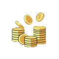 &Uuml;berlaufende Goldm&uuml;nzen als Icon f&uuml;r die Jackpots Kategorie bei Golazzo