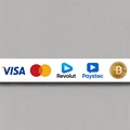 Zahlungslogos Visa, Mastercard, Revolut, Apple Pay und Krypto bei Golazzo