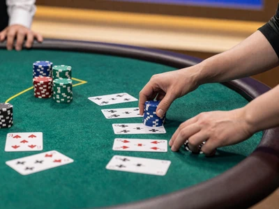 Live-Blackjack-Tisch mit Karten und Chips im Golazzo Live Casino